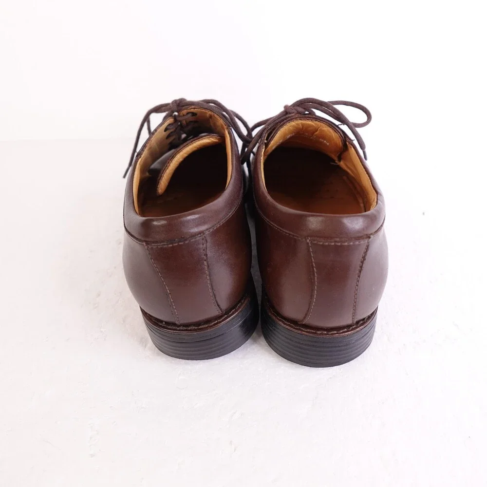 Johnston & Murphy Shoes Mens Size 9 Brown Apron Toe Derby Dress 7430 Lace Up